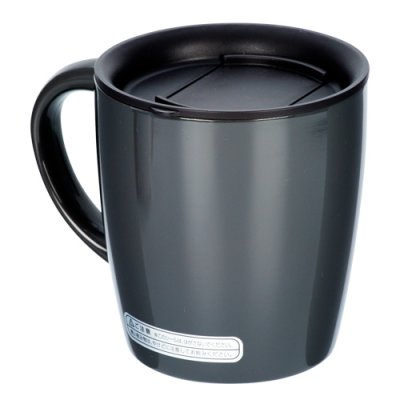 画像2: 陶器調真空断熱マグカップ(330ml)(黒)