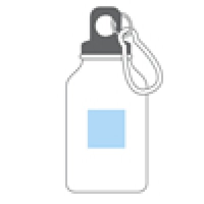 アルミボトル(300ml/ツヤあり/カラビナ付) パッド印刷・レーザー加工印刷位置