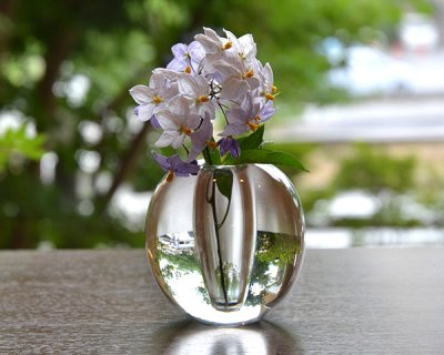 ガラス花器　Glass Art Vase(丸）　 作家「 原光弘 」