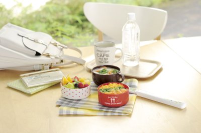 スープカップ付　二段ランチボックス