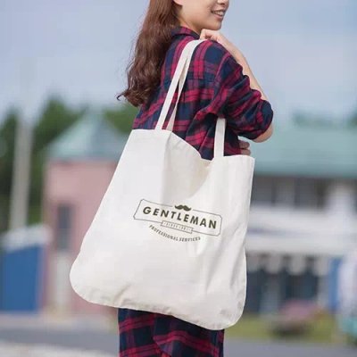 厚手コットンラウンドボトムバッグ（L）ナチュラル