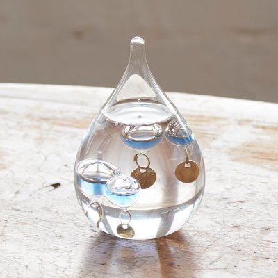 ガラスフロート温度計しずくSSブルー&ピンク セット