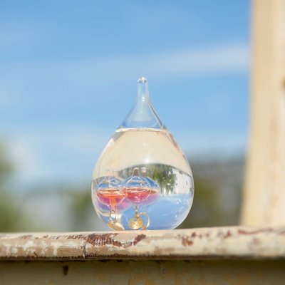 ガラスフロート温度計しずくSSブルー&ピンク セット