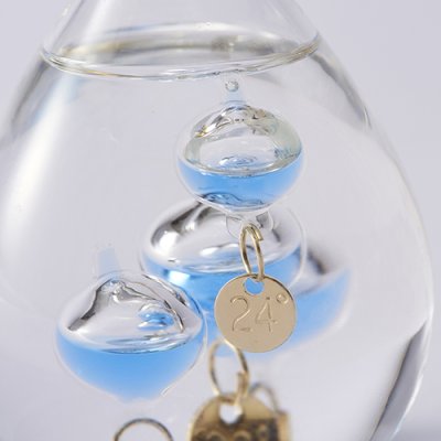 ガラスフロート温度計 しずくSS ブルー