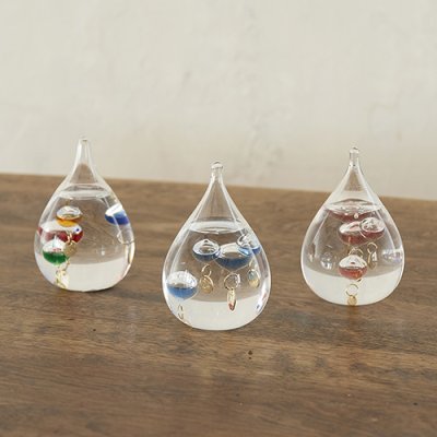 ガラスフロート温度計 しずくSS ブルー