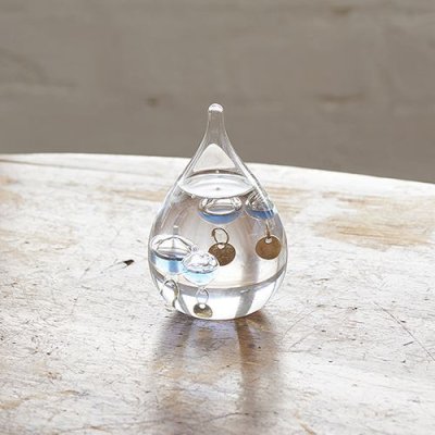 ガラスフロート温度計 しずくSS ブルー