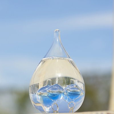 ガラスフロート温度計 しずくSS ブルー