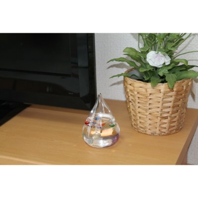 【Fun Science】ガラスフロート温度計S☆インテリアにピッタリのしずく型 333-203