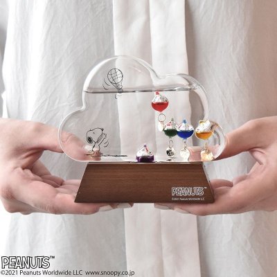 スヌーピー ガラスフロート温度計 クラウド