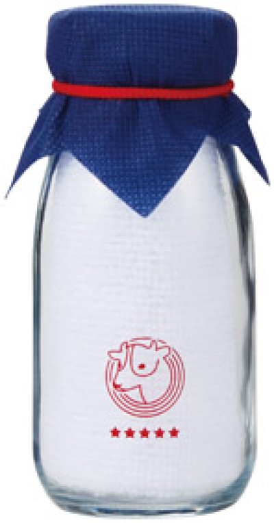 牛乳瓶入りハンカチタオル