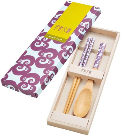 伊砂文様　箸・スプーンセット