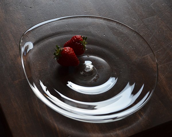 ガラス しずく皿 (M)  作家「原光弘」