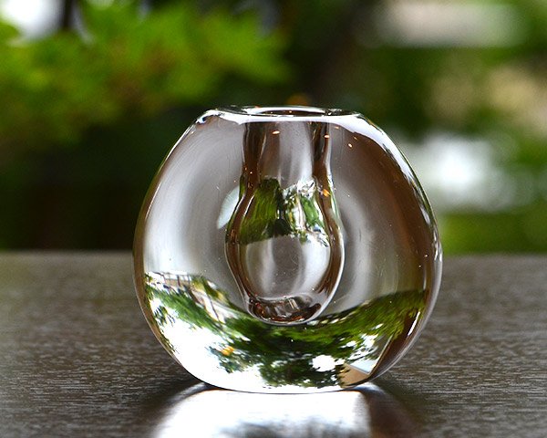 ガラス花器 Glass Art Vase(ぺタ)  作家「 原光弘 」