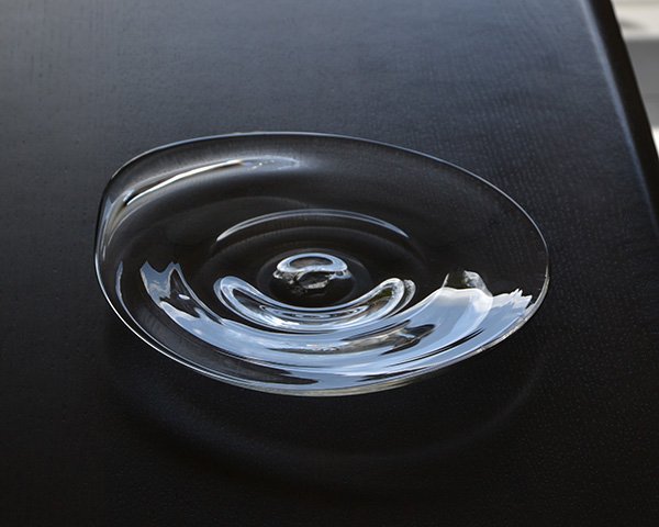 ガラス しずく皿 (M)  作家「原光弘」