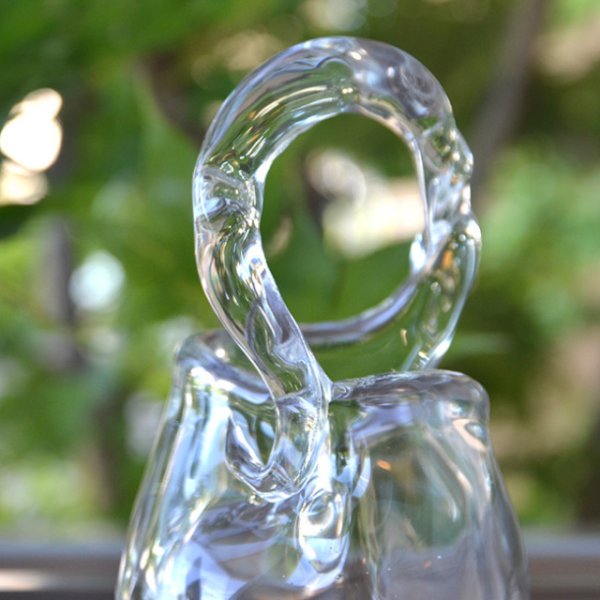 ガラス 三つ足手付花入 作家「 原光弘 」