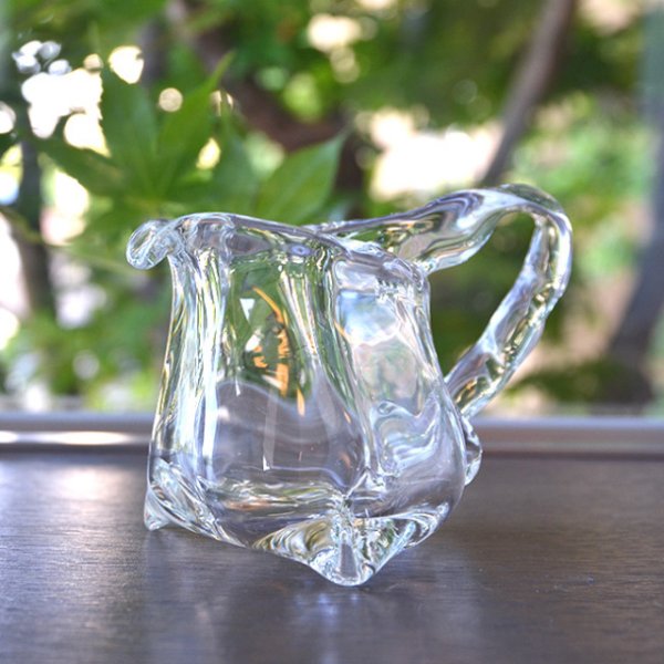 ガラス 三つ足手付花入 作家「 原光弘 」