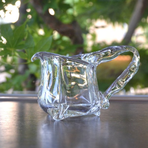 ガラス 三つ足手付花入 作家「 原光弘 」