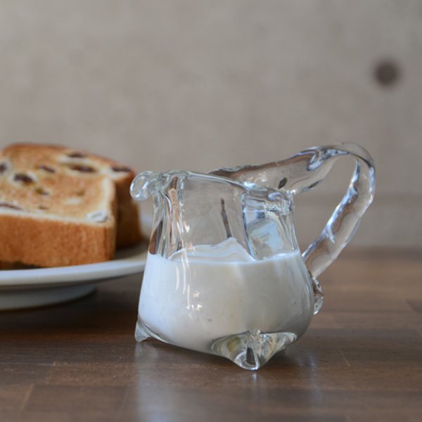 ガラス 三つ足手付花入 作家「 原光弘 」