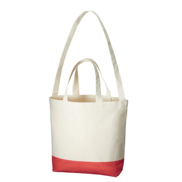 キャンバスカラーボトムショルダートート