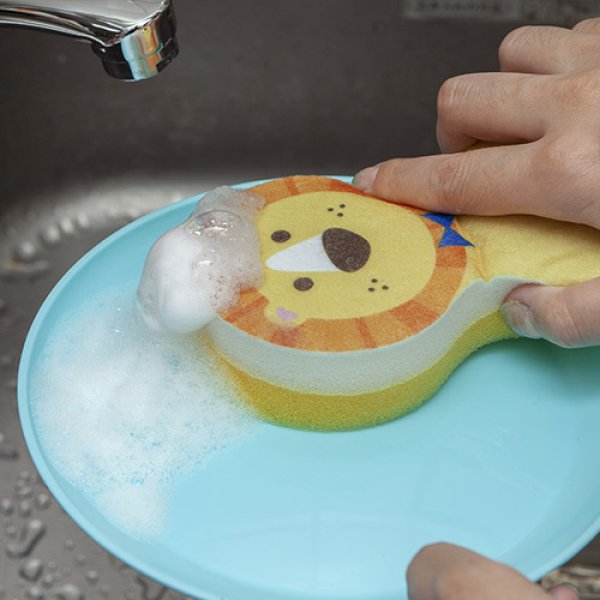 挟んで洗える!アニマルキッチンスポンジ