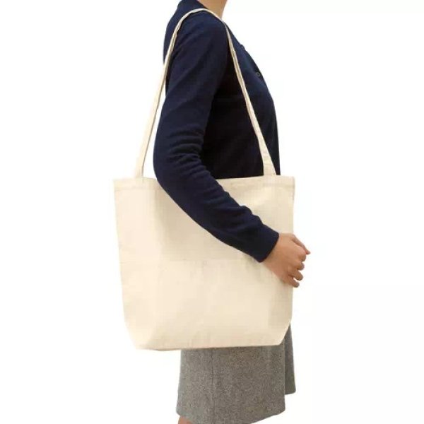 厚手コットンアウトポケットトート ナチュラル