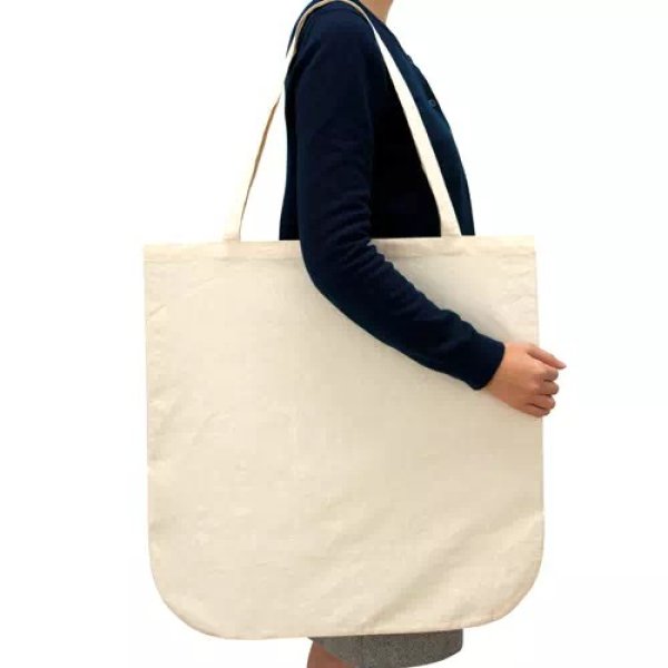 厚手コットンラウンドボトムバッグ(L)ナチュラル