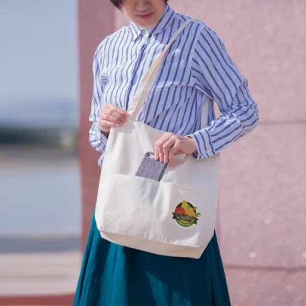 厚手コットンアウトポケットトート ナチュラル