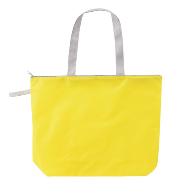 カラモ ファスナー付き大きめエコバッグ(イエロー)
