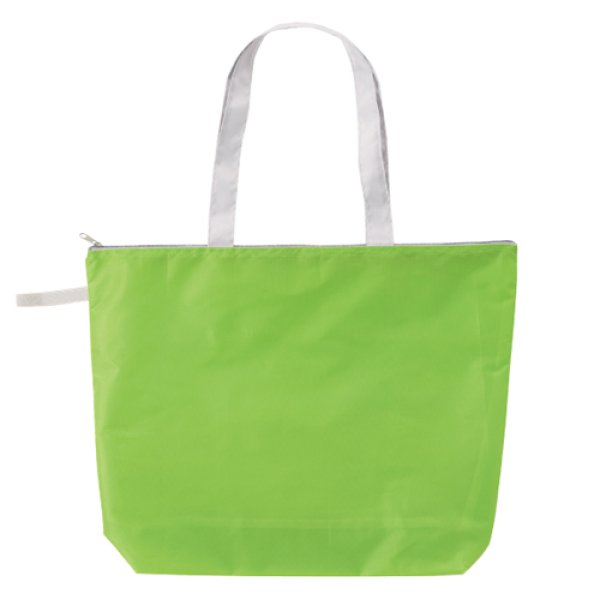 カラモ ファスナー付き大きめエコバッグ(ライトグリーン)