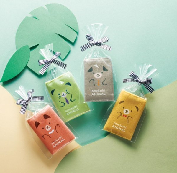 おめかしアニマル ハーフハンカチタオル