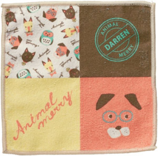 アニマルメリー　パネルハンカチタオル