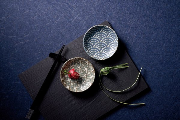 美濃焼の極み 和柄豆皿2枚組