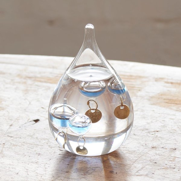 ガラスフロート温度計しずくSSブルー&ピンク セット