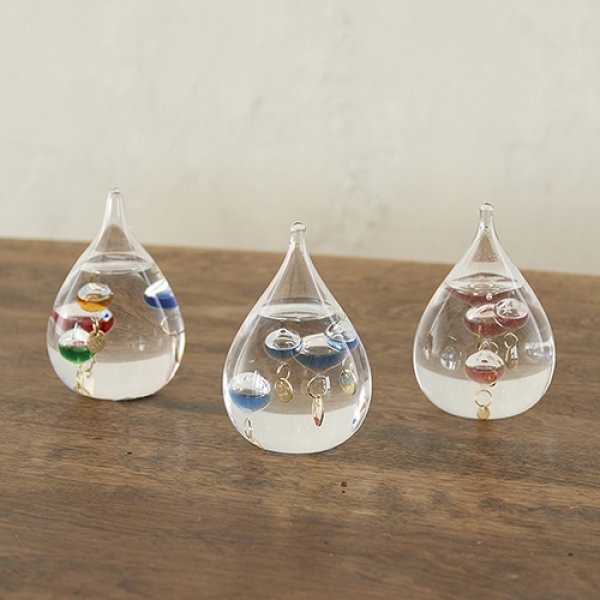 ガラスフロート温度計 しずくSS ブルー