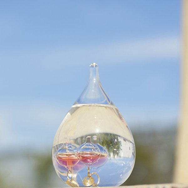 ガラスフロート温度計 しずくSS ピンク