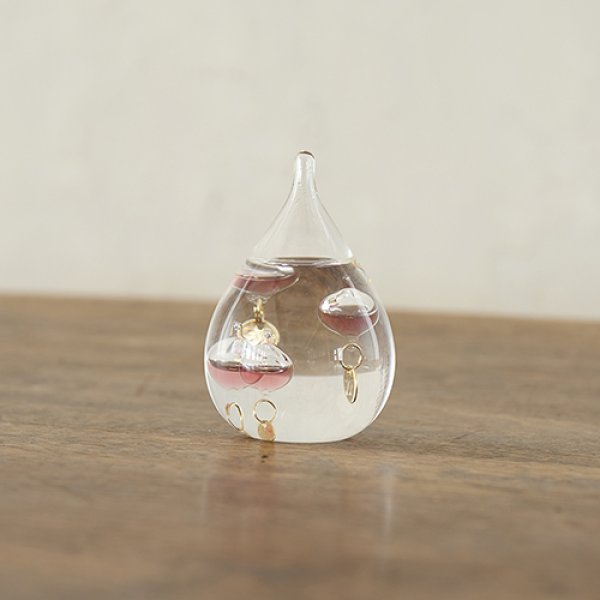 ガラスフロート温度計 しずくSS ピンク