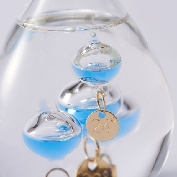 ガラスフロート温度計しずくSSブルー&ピンク セット