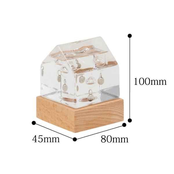 ガラスフロート温度計 ハウス 家 ガリレオ温度計 インテリア ガラス 木製 おしゃれ ナチュラル 北欧 浮き球 サイエンス 科学 ギフト プレゼント Fun Science 333-217
