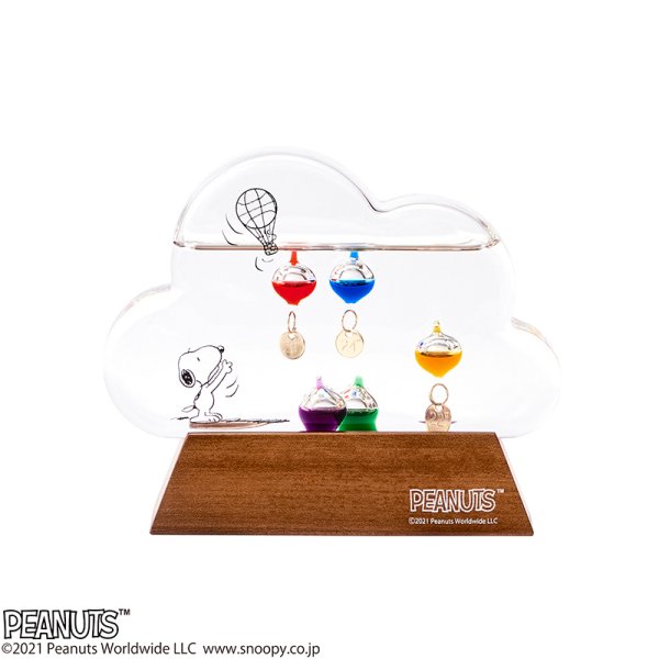 スヌーピー ガラスフロート温度計 クラウド