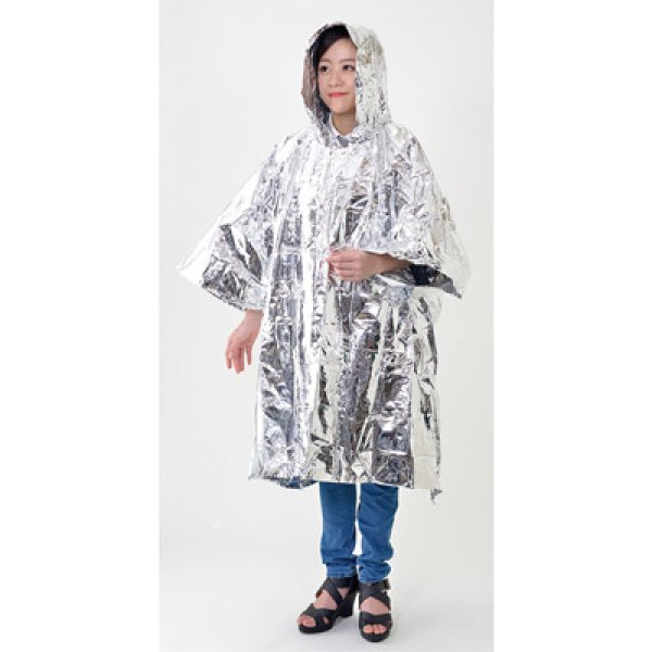 4層!防寒・防風アルミポンチョ