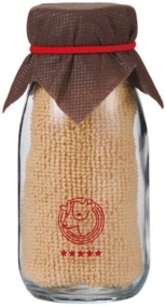 牛乳瓶入りハンカチタオル