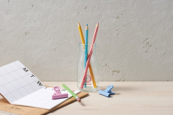 牛乳瓶入りハンカチタオル